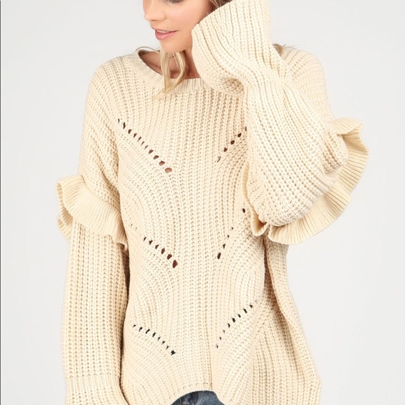 COZY RUFFLE SWEATER - Picture 2 of 4